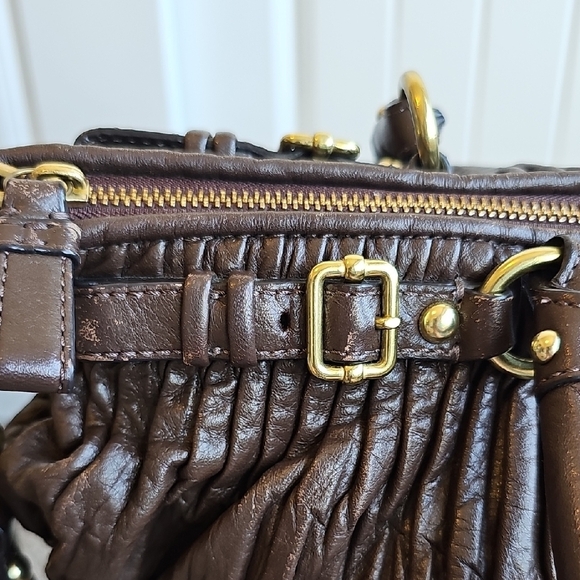 Coach 2011 Madison Gathered Leather Sophia Satchel Chocolate Brown - Picture 12 of 13
